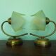 2 wall lights, opaline lampshade 1960/1970