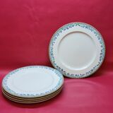5 large flat plates guy degrenne model tuscany porcelain limoges
