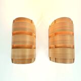 Pair of V155 wall lights in pine by Hans-Agne Jakobsson, Sweden, 1960.