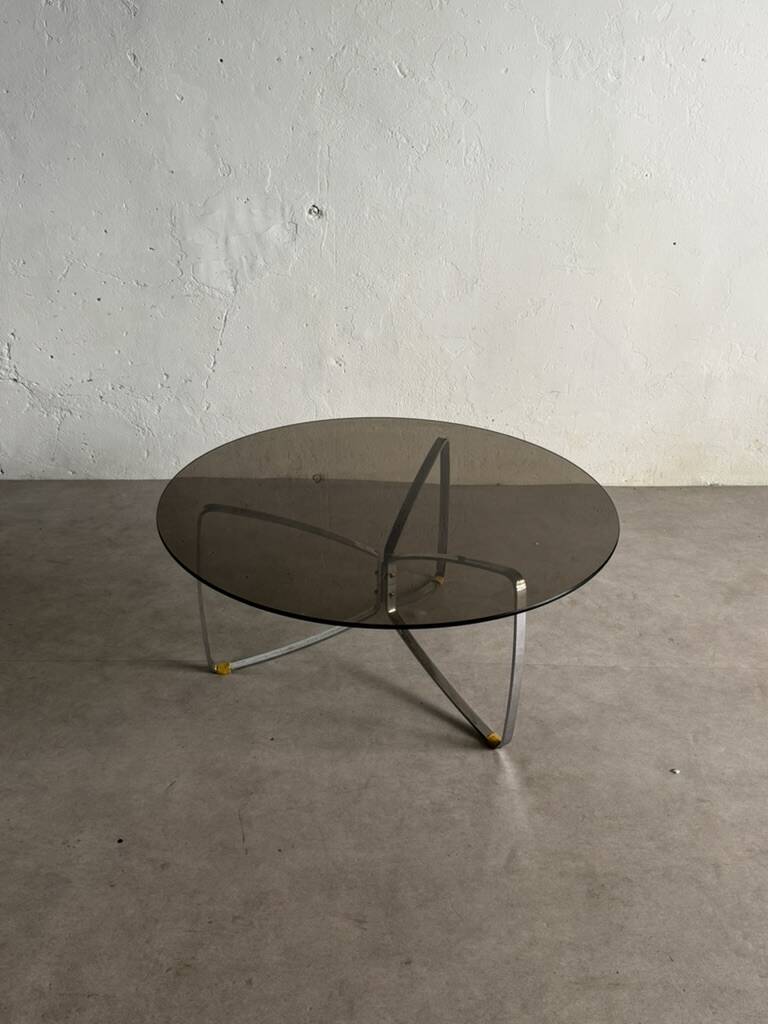 Chrome and smoked glass coffee table, 1970s