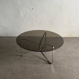 Chrome and smoked glass coffee table, 1970s