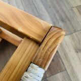 Pine and straw stool