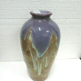 Enamelled sandstone ovoid vase