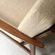 Scandinavian armchair in wood, Pierre Frey fabric, refurbished, Denmark 1950.