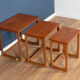 Retro teak 1960s mid century nest of tables coffee tables