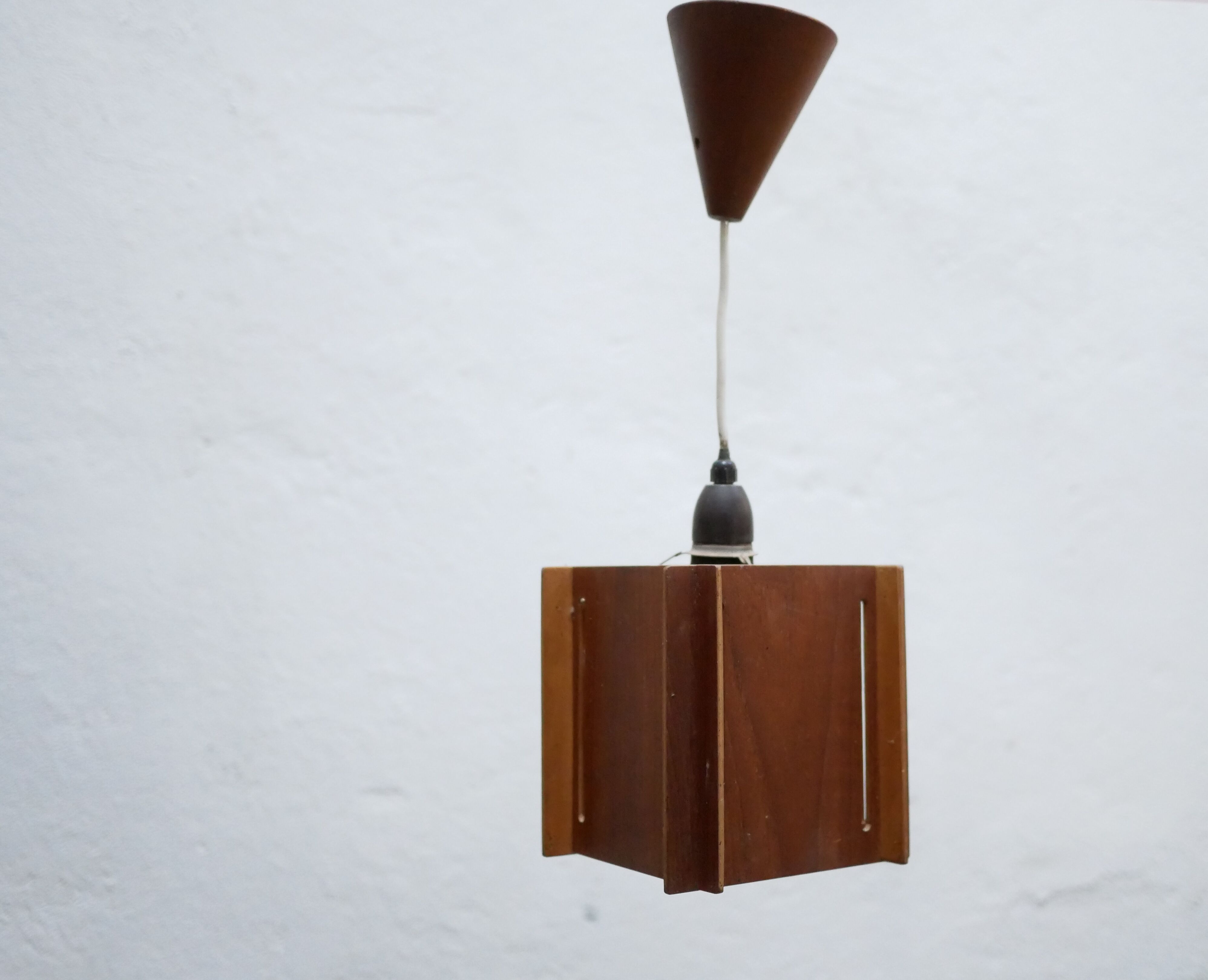 Vintage Scandinavian teak pendant lamp