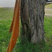 Folding garden bench, ultra compact - vintage, "Mid-century" design