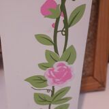 White mirrored toilet cabinet with floral pattern