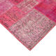 Handwoven oriental overdyed 205 cm x 300 cm pink patchwork carpet