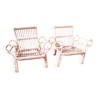 Lot de 2 fauteuils en rotin