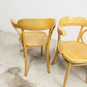 Set of 4 bistro armchairs with armrests from the 1960s.
