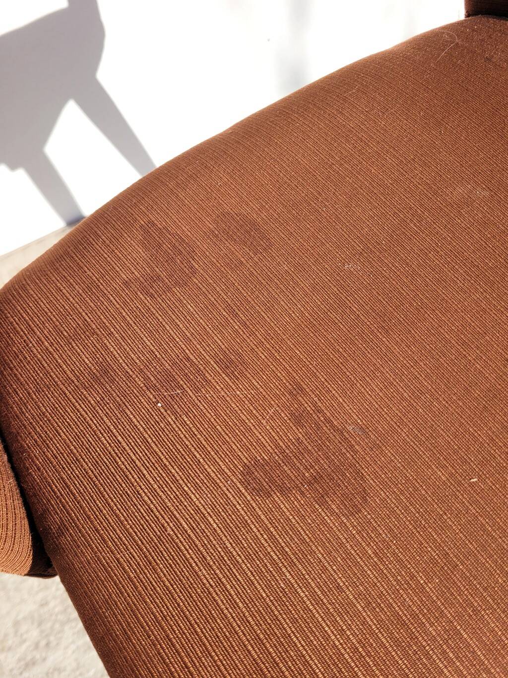 Wood and fabric chair from the 60s/70s.