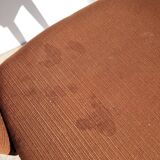 Wood and fabric chair from the 60s/70s.