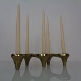 Large Brutalist Bronze Candleholder by Michael Harjes, 1960s