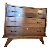 Vintage Scandinavian chest of drawers with compass feet