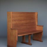 Traditionalist Dutch pine Church Bench, 1930s