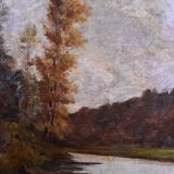 Golden wooden trumeau mirror, Louis XVI style – early 20th century