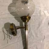 Glass and brass suspension and its vintage sconces