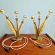 Paire de lampes florales en laiton, Mid-Century, années 1950-60