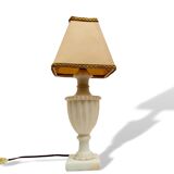 White marble amphora shaped table lamp