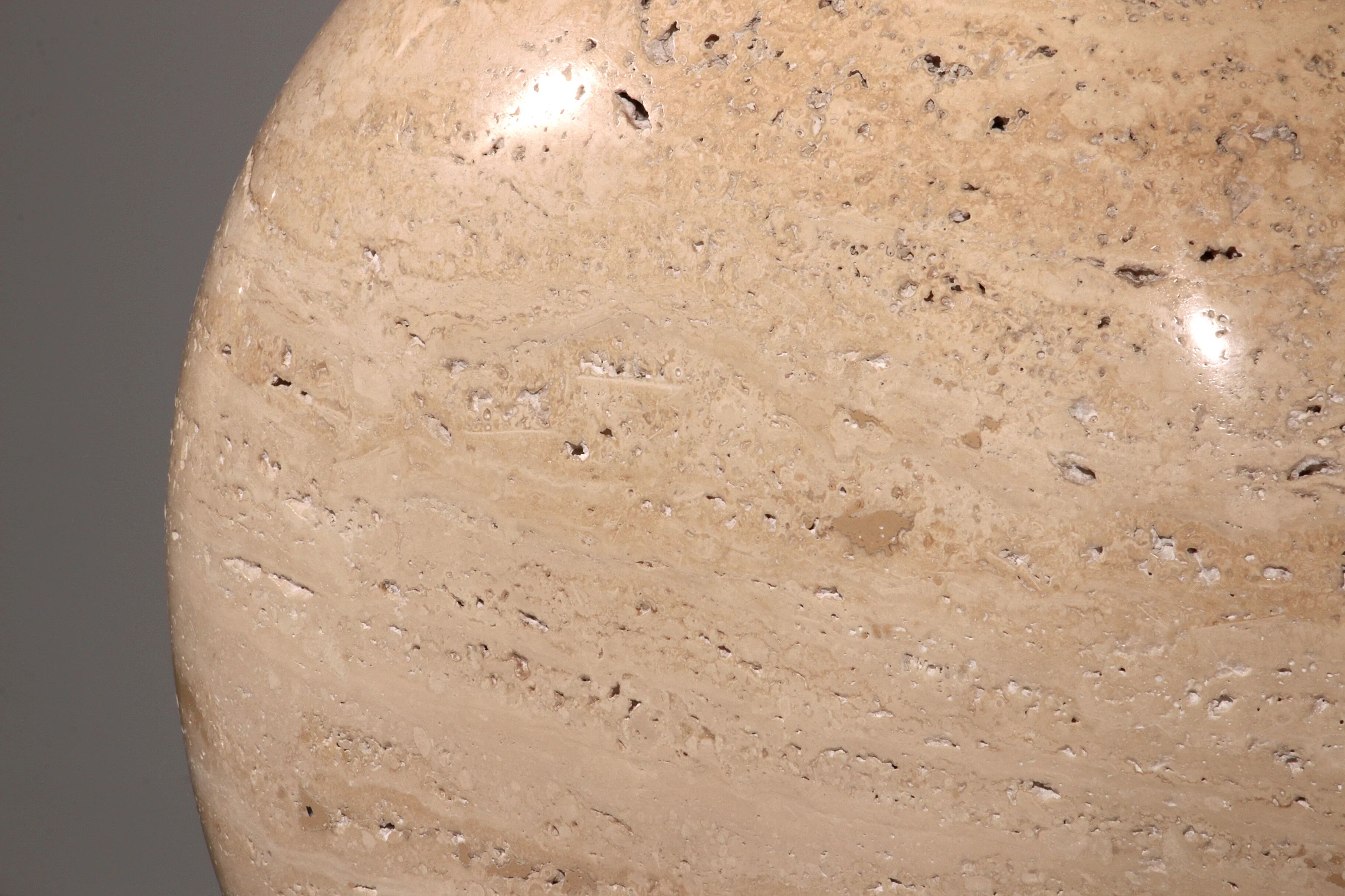 Travertine floor lamp by Philippe Barbier for Maison Barbier, monumental piece, 1970s