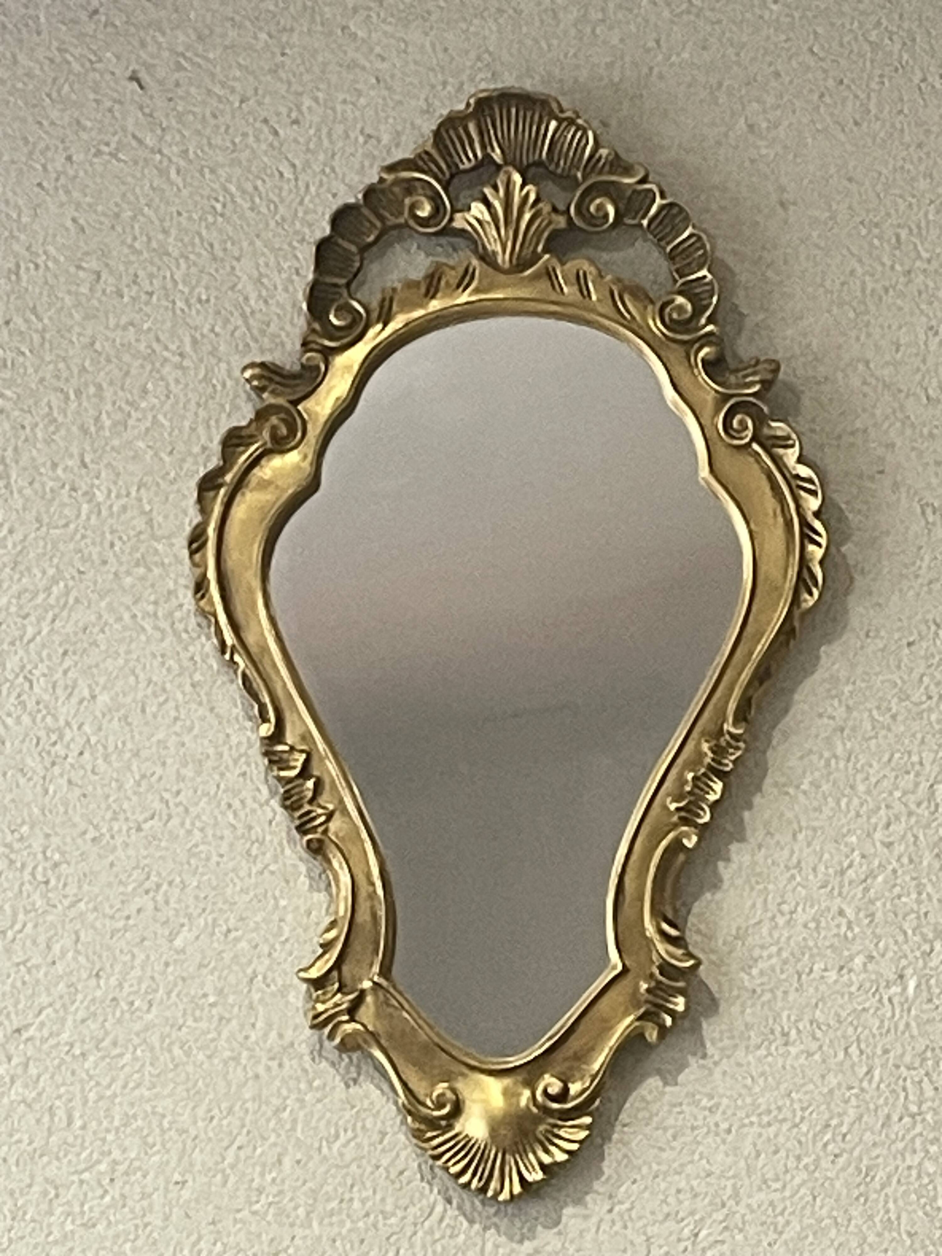 Baroque mirror in wood and gilded stucco in Louis XV style - 37 x 64 cm