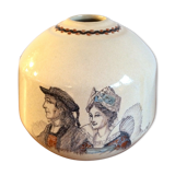 Ball vase in enamelled earthenware Cazalas signed design 30s - 40s