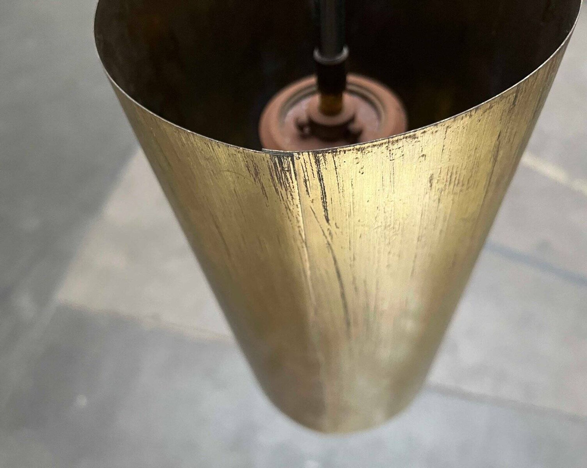 Brass tube pendant lamp in mid-century style, 1960s.