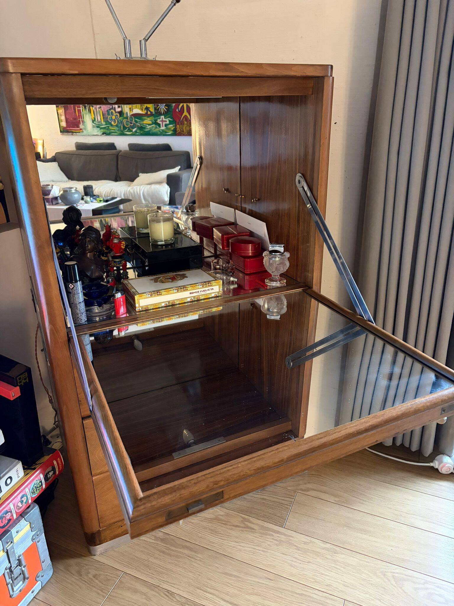 Bar cabinet with mirror from the 1930s