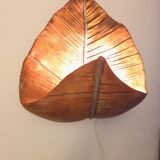 Mid-Century ceramic earthenware sconce, palm leaf shaped