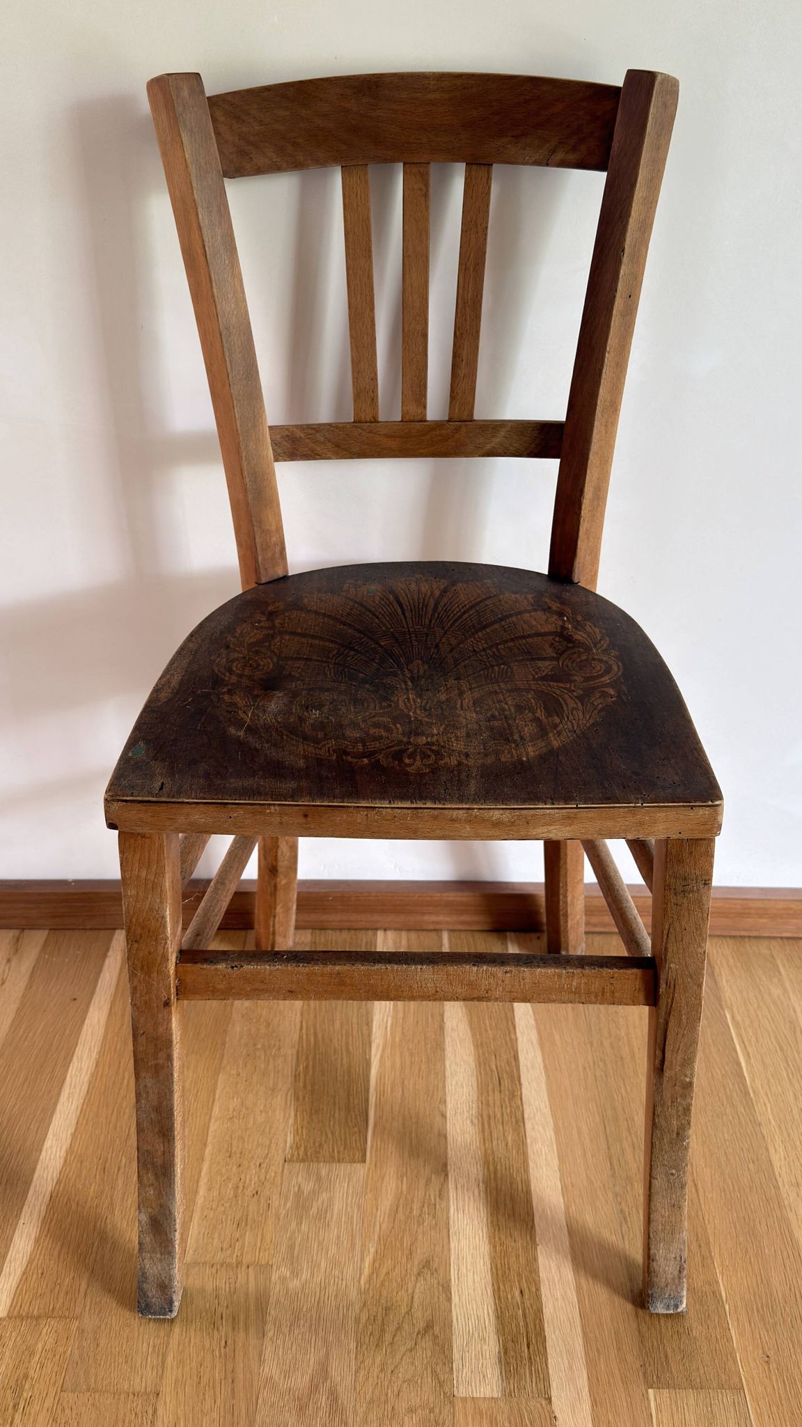 Bistro chair in wood. Stamped LUTERMA.
