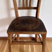 Bistro chair in wood. Stamped LUTERMA.