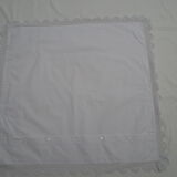 old large pillowcase in thin white monogrammed canvas