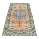 Tapis Turc Vintage Oushak, Couloir Pêche Bleu, 120x194 Cm