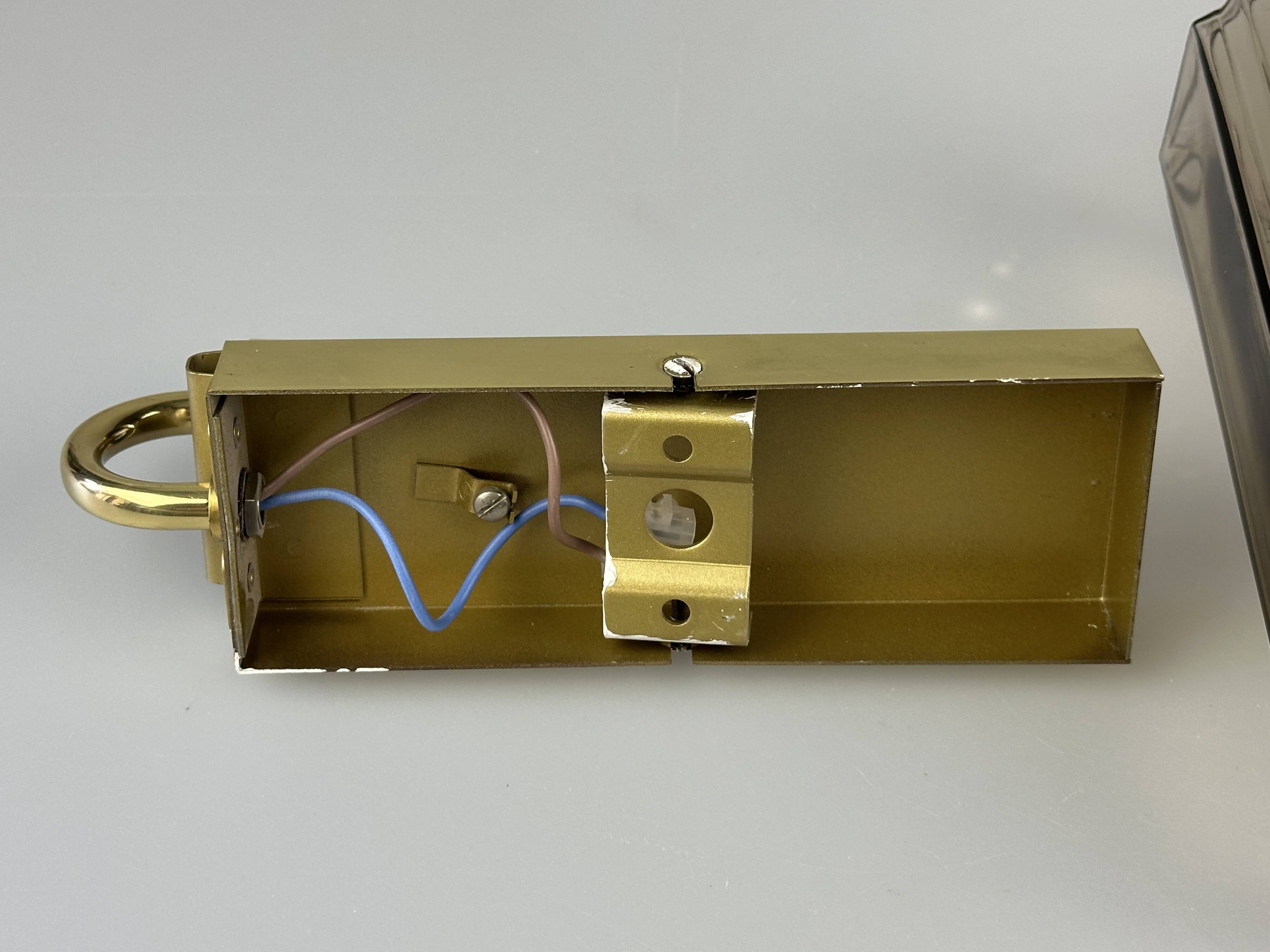 1960s/70s Wall Lamp Glashütte Limburg Germany Glass & Metal Age Design