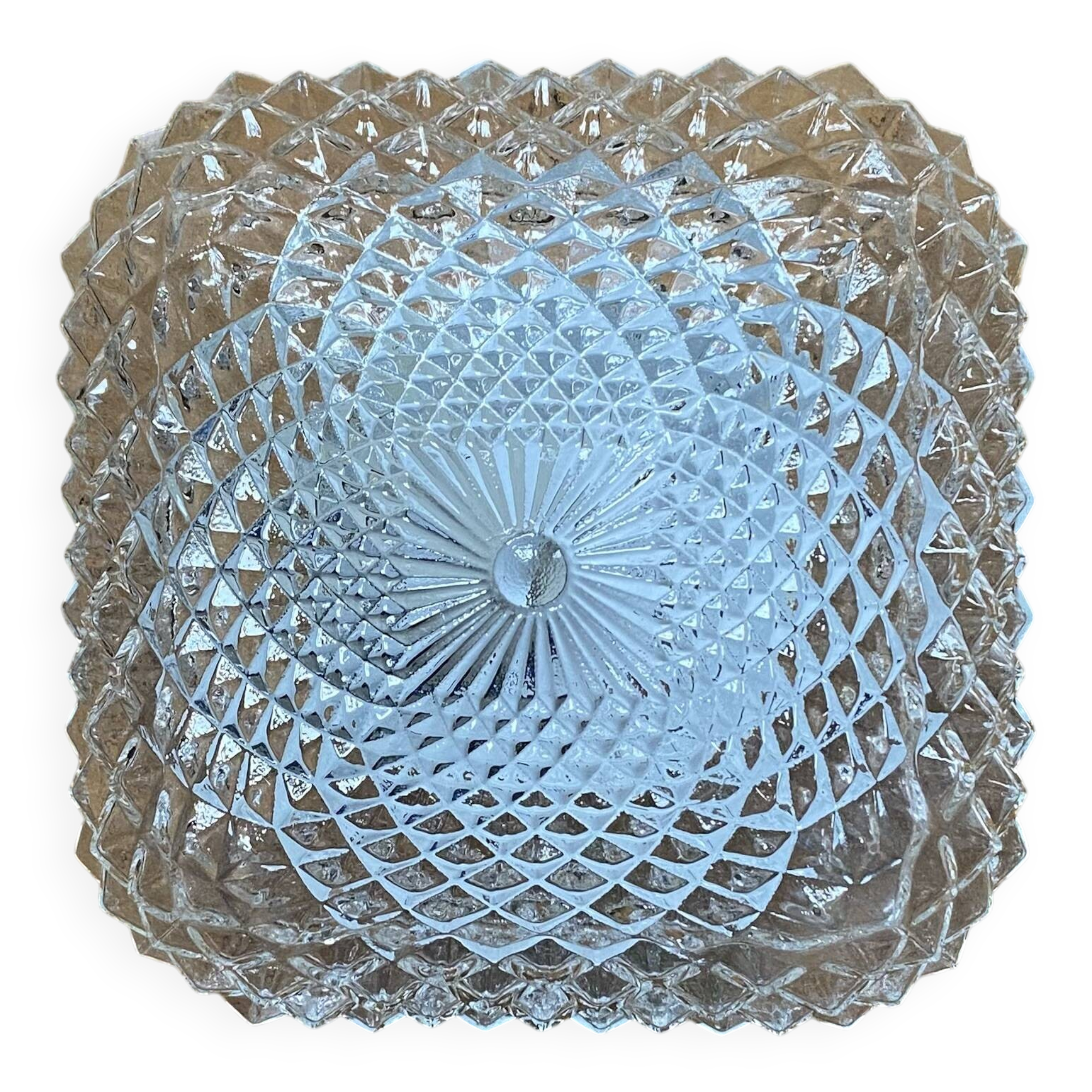 Small antique square vintage wall/ceiling light, 18 cm