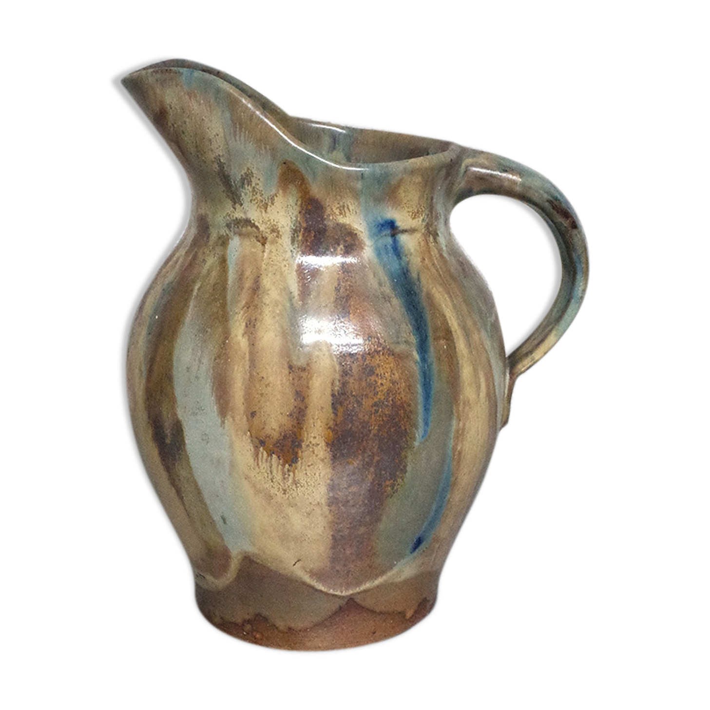 Glazed stoneware pitcher