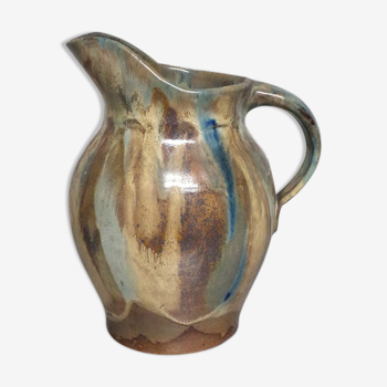 Glazed stoneware pitcher