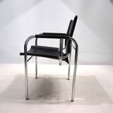 Strässle HE leather lounge chair by Hans Eichenberger