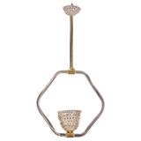 Charming clear rostrato Murano glass chandelier by Barovier & Toso, 1940s