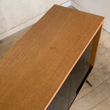 Vintage oak display cabinet bookcase