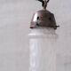 Mid-century 'cloudy' opaque glass small pendant light