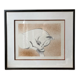 Lithograph cat who sleeps artist's proof signed