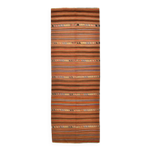 5x14 Kilim Runner Rug, 145x410Cm Pumpkin Orange Runner