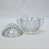 Art deco sugar bowl in molded pressed glass