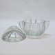 Art deco sugar bowl in molded pressed glass
