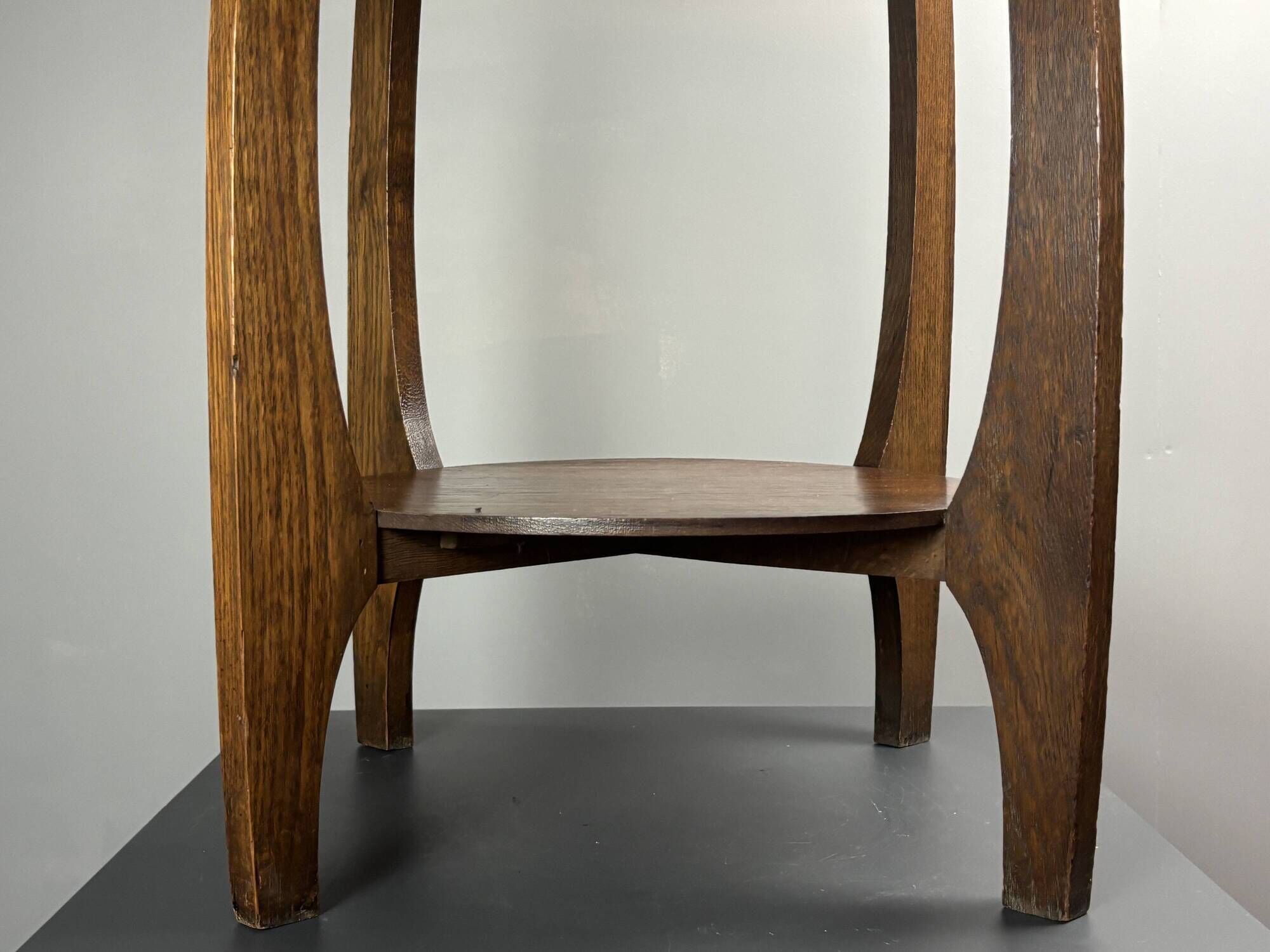 Dutch art deco Amsterdam school oak side table, 1930s
