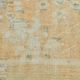 7x10 Vintage Turkish Rug, Orange Beige Floral Rug, Faded Wool Cotton Area Rug