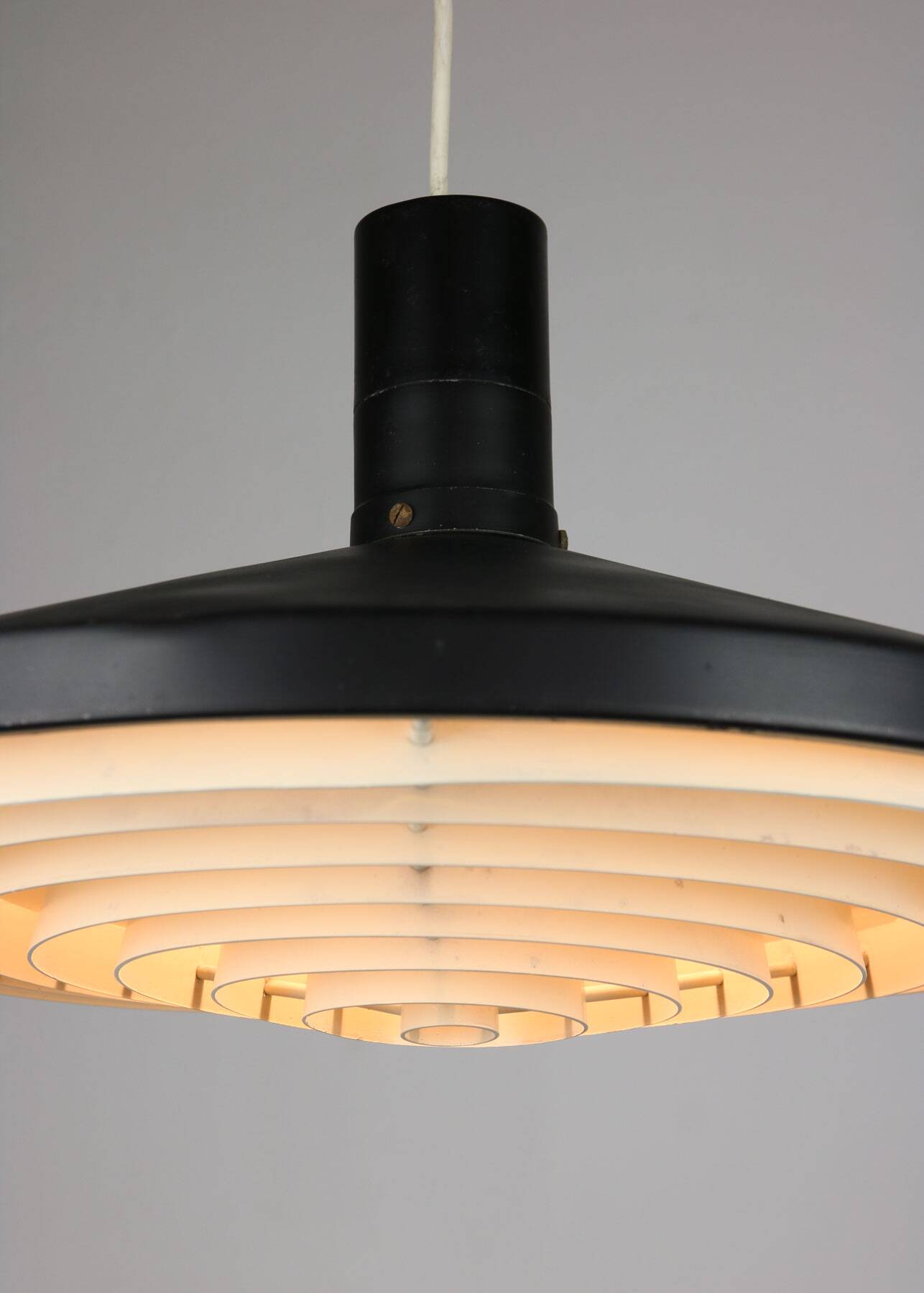 Mid-century industrial danish black pendant lamp, 1960s