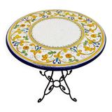 Outdoor table signed Grandi Maioliche Ficola hand-painted Italy